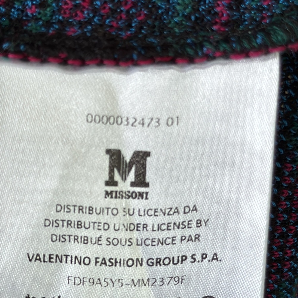 Missoni Blue and Black Patterned Short-Sleeve Fit-and-Flare Dress size 46 - Picture 11 of 12